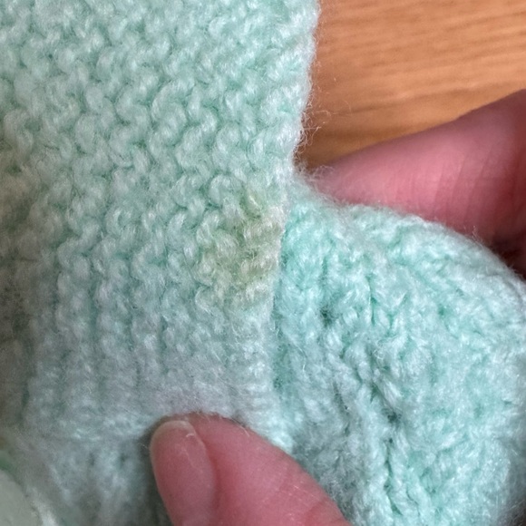 Handmade VTG 60s Pointelle Knit Baby Cardigan - Picture 5 of 5